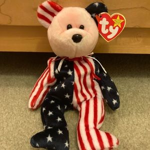 Ty Beanie Baby *Spangle* Bear KR Pink Face, RARE WITH ERRORS Mint!